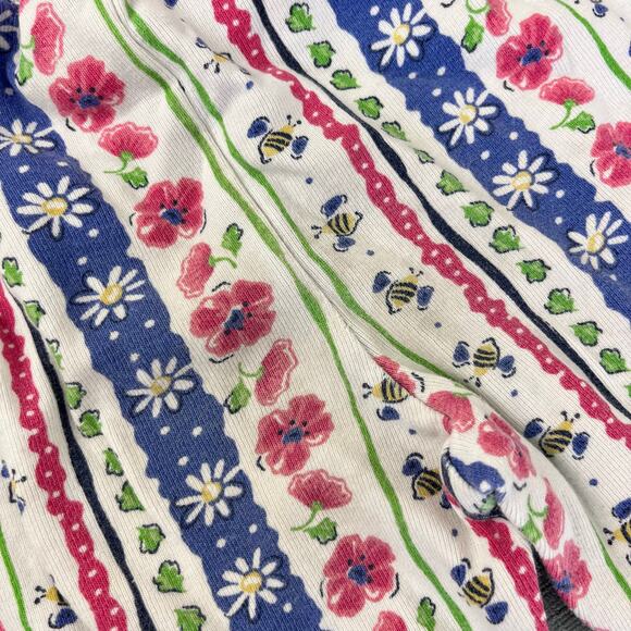 Vintage OshKosh B'gosh Striped Floral Garden Leggings 24 Months - Picture 7 of 9